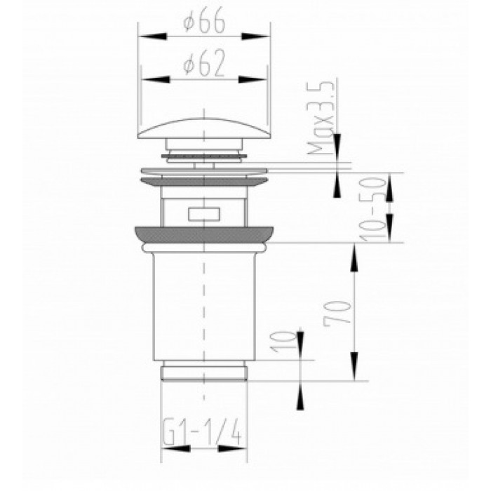 Донный клапан Zorg Antic AZR 1 SL серебро Аксессуары кухонные Zorg  - Вид №2