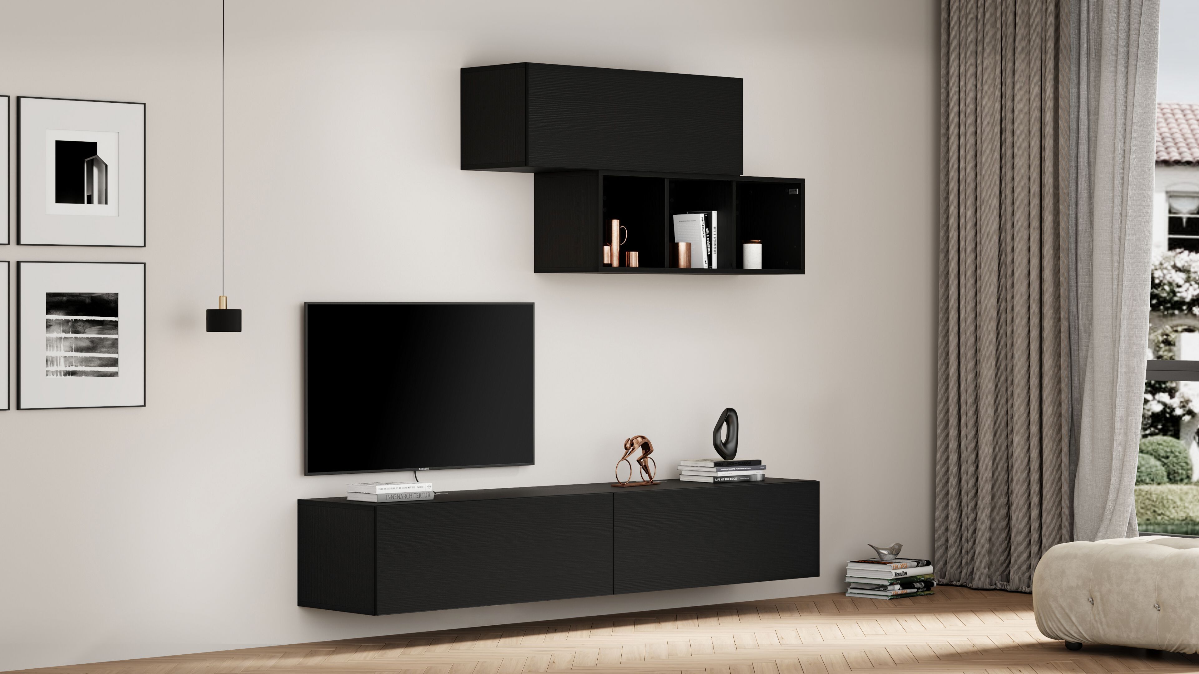 Модульная оборудованная стена установленная стеной в меламинированном Mobili Fiver Easy ARCH-00044646 - Вид №4