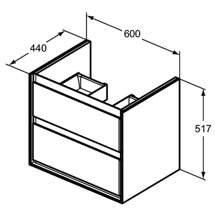 E0818B2 Тумба для раковины 60 см Ideal Standard CONNECT AIR - Вид №5