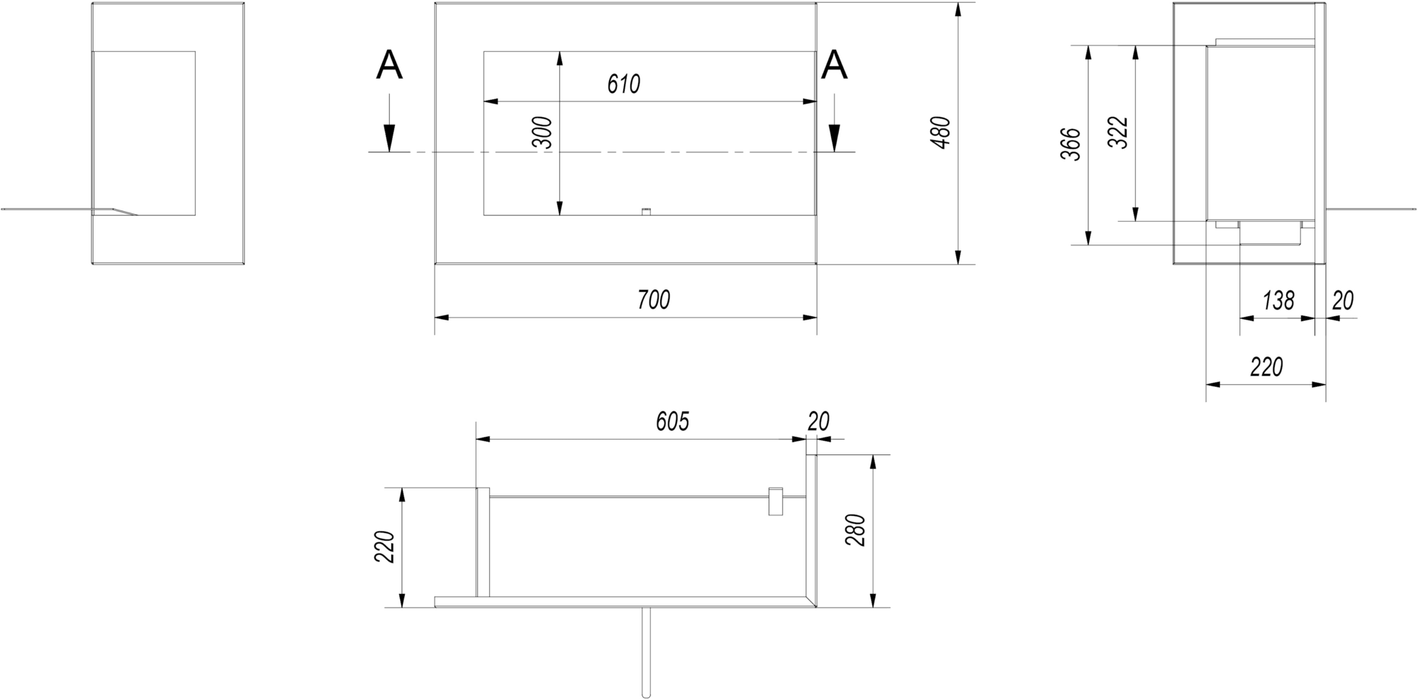 Kratki Настенный угловой камин из биоэтанольной стали sun-id-1468493 - Вид №14