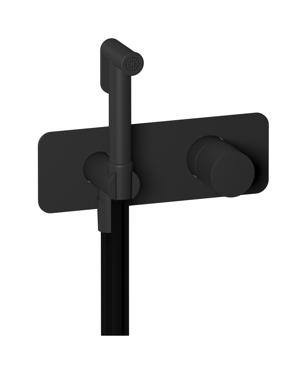 Внешние части гигенического душа со смесителем. WE ARE IB rr706np Matt Black Brera