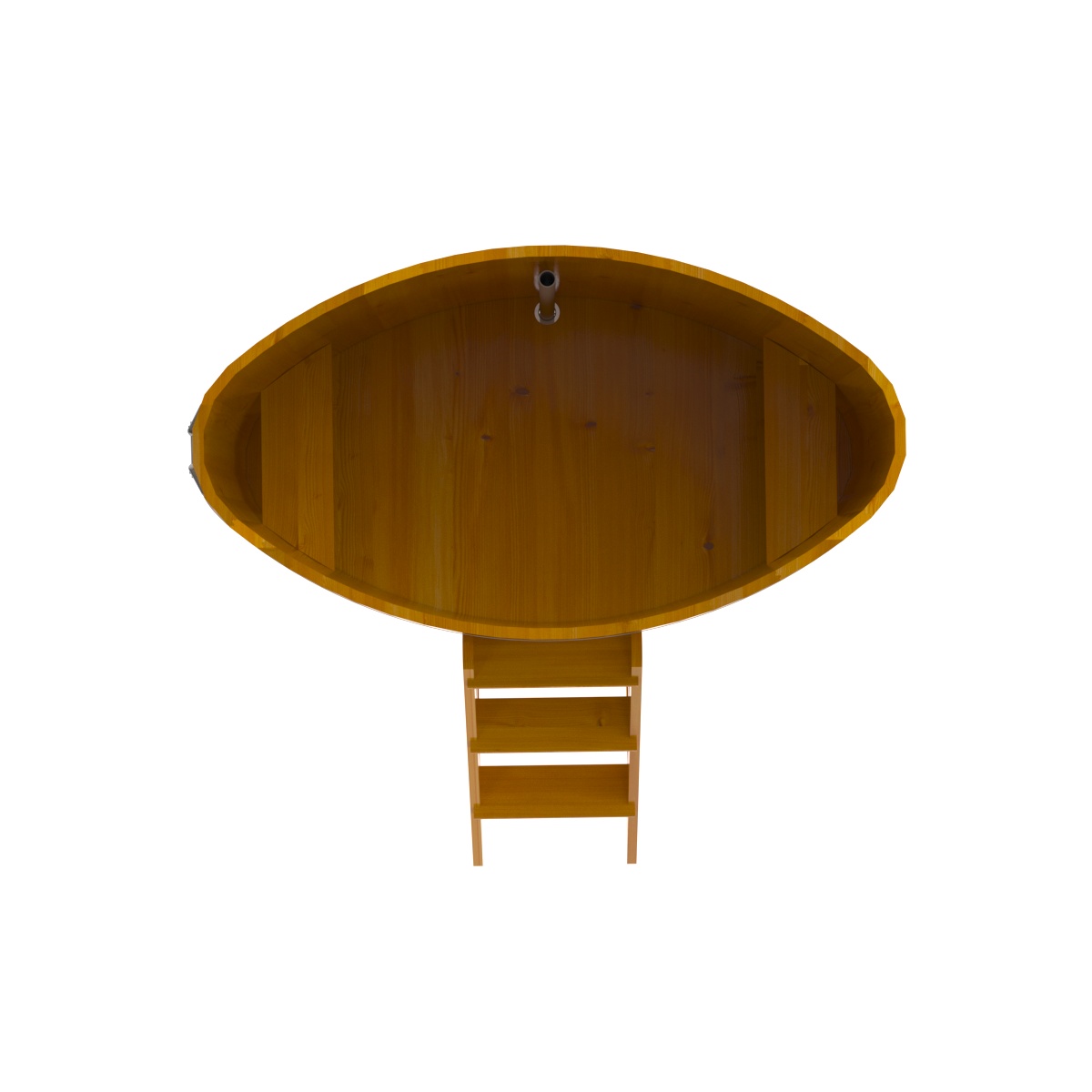 2274 Купель овальная из лиственницы Рустик 0,92х1,66х1,2 натуральная Alyarus  - Вид №5