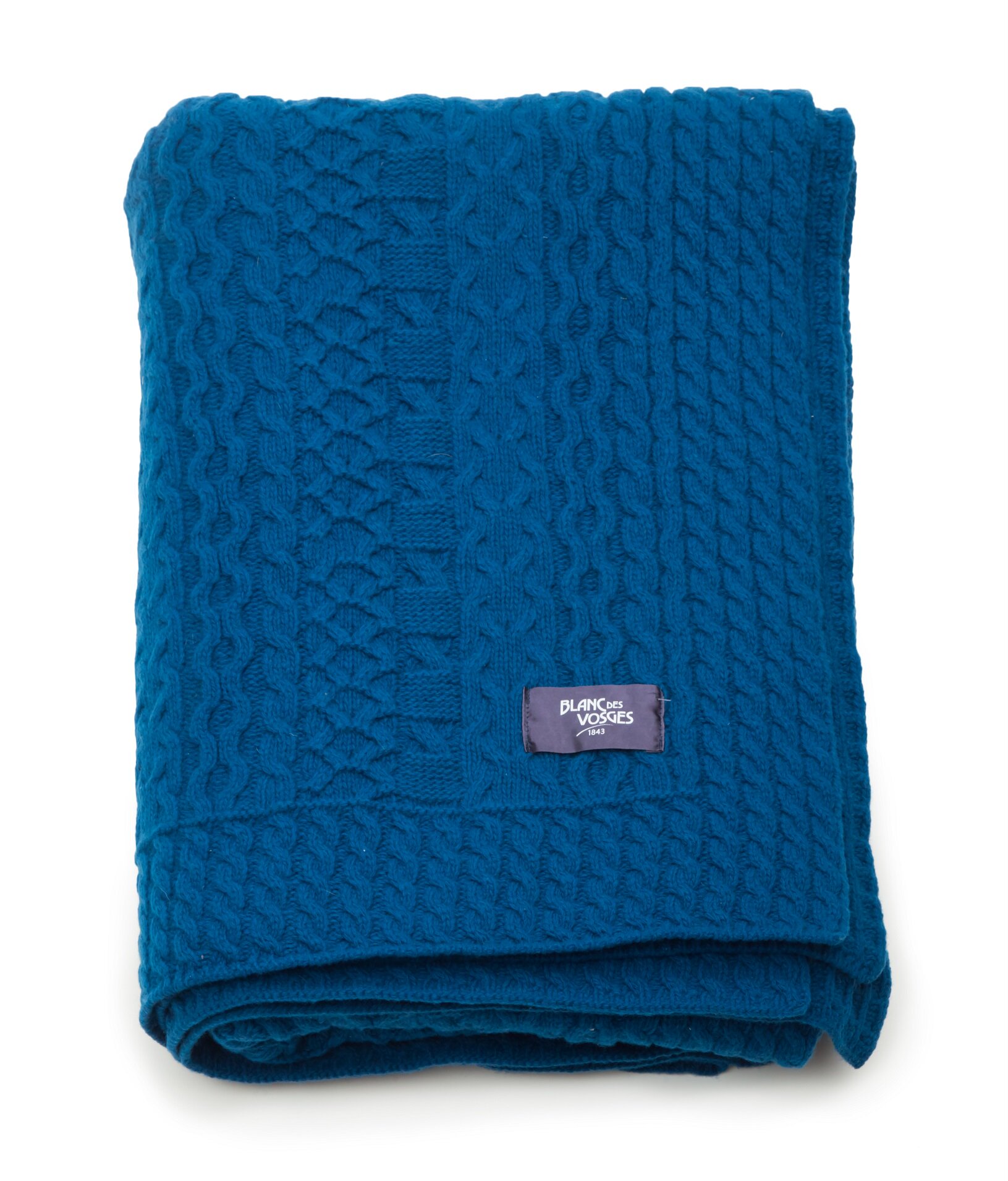 TORS_BP плед paon синий 130/180 80% шерсть 20% полиамид Blanc des Vosges Santreyd 