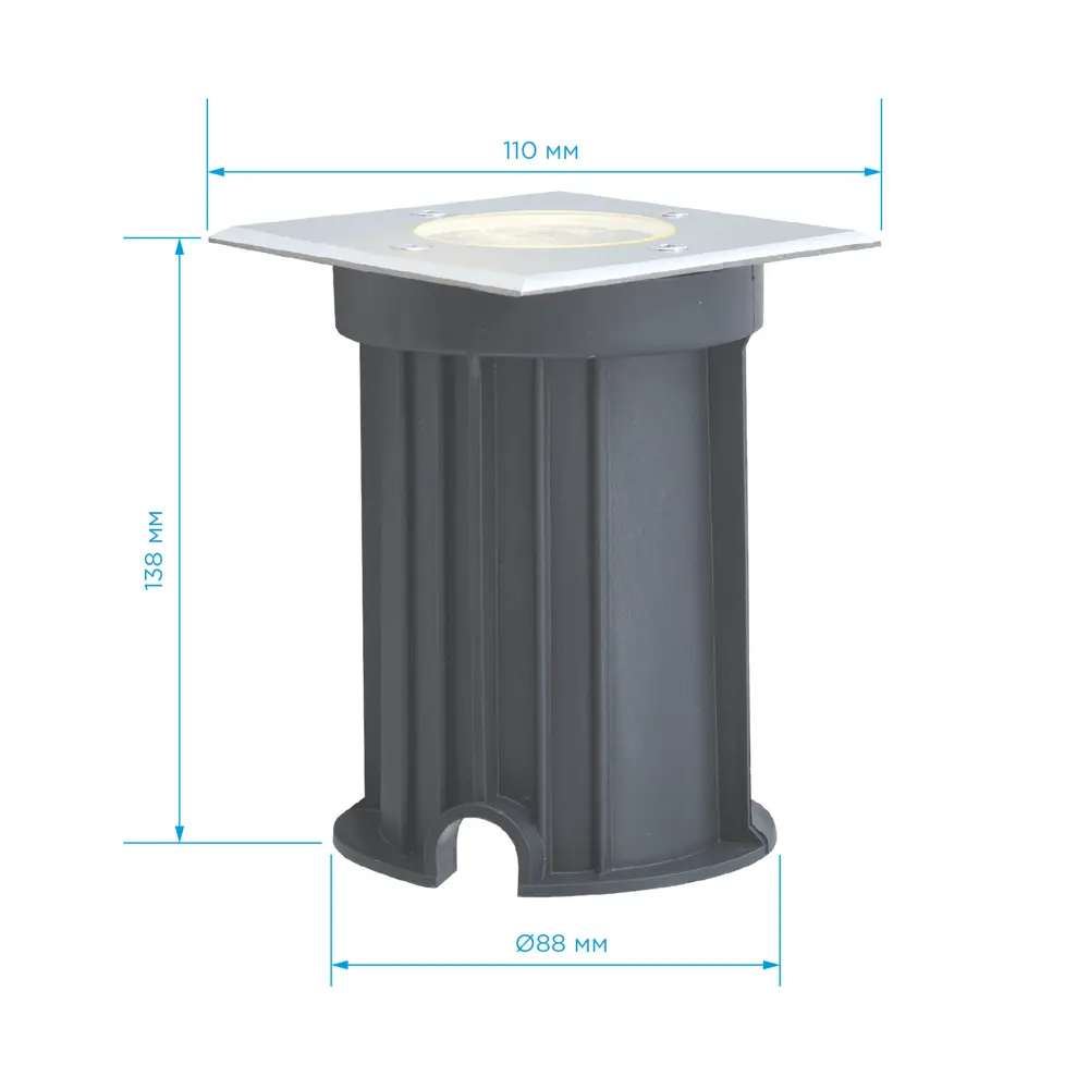 Светильник грунтовой квадратный IP67 цвет хром APEYRON STLM-2084383 - Вид №5