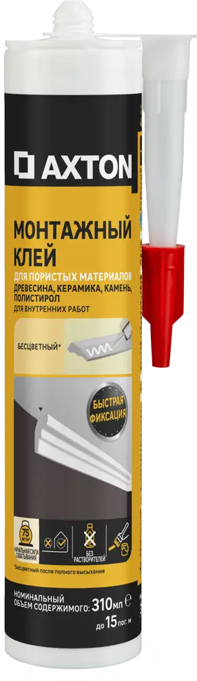 Монтажный клей Axton: универсальная акриловая формула 310 мл 85272234