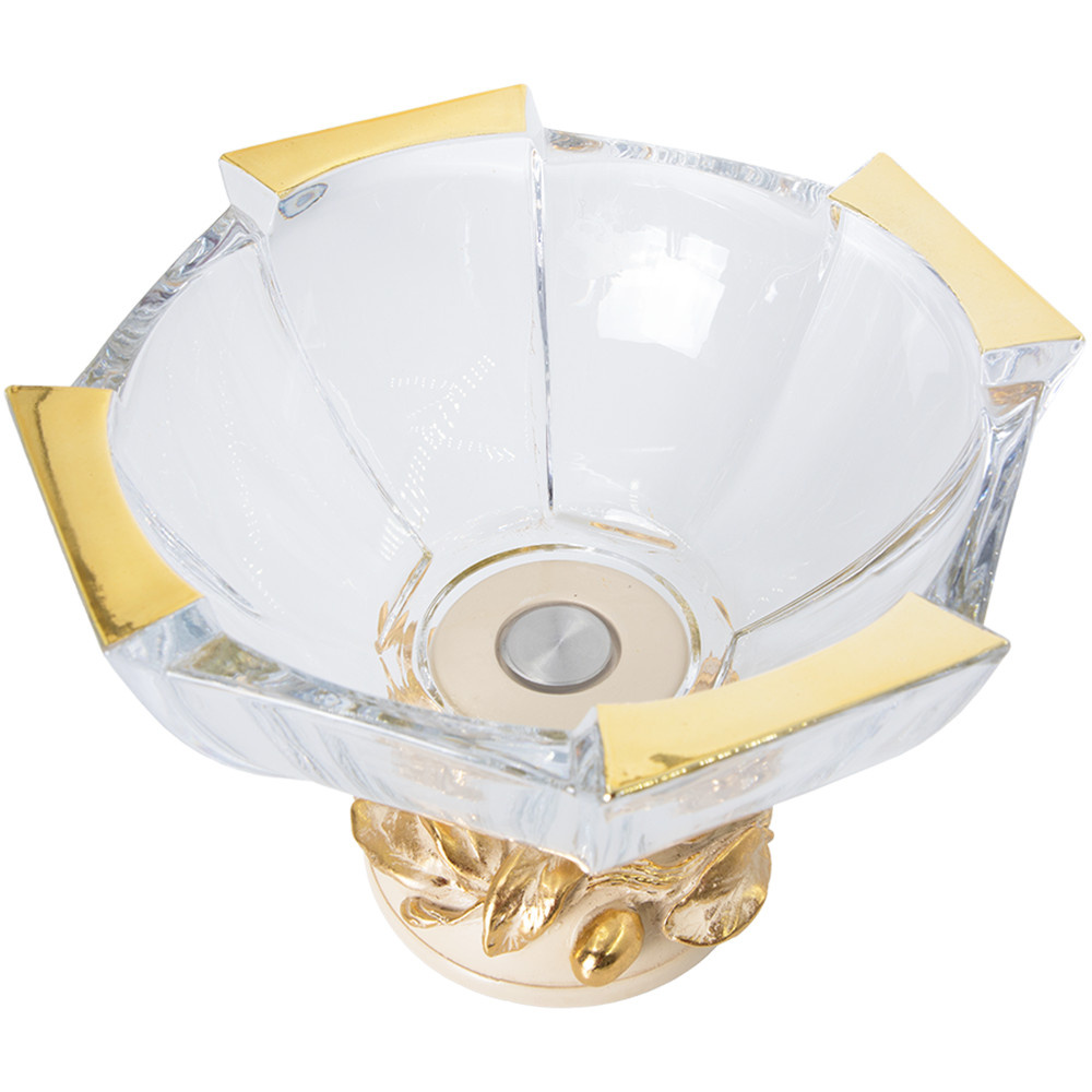 52101 BOGACHO Фруктовница-конфетница Oliva Branch Айвори мрамор, стекло  - Вид №3