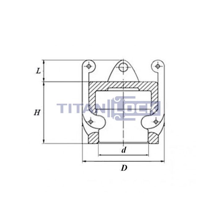 Камлок алюминиевый тип DC, заглушка для ниппеля 3", TL300DCAL TITAN LOCK  - Вид №1