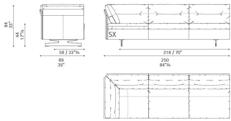 Poltrona Frau Модульный диван с журнальной полкой La collezione - divani e poltrone sun-id-1502655 - Вид №38