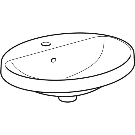 500.724.01.2 Встраиваемая раковина Geberit VariForm овальной формы, с полкой для отверстия под смеситель Geberit  - Вид №1