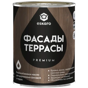 Прозрачное масло Eskaro Wood Facade Oil для защиты деревянных фасадов 0.9 л 89385182