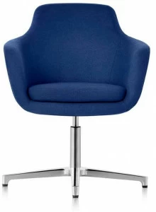 Herman Miller Вращающееся кресло из ткани с 4 спицами и подлокотниками Saiba