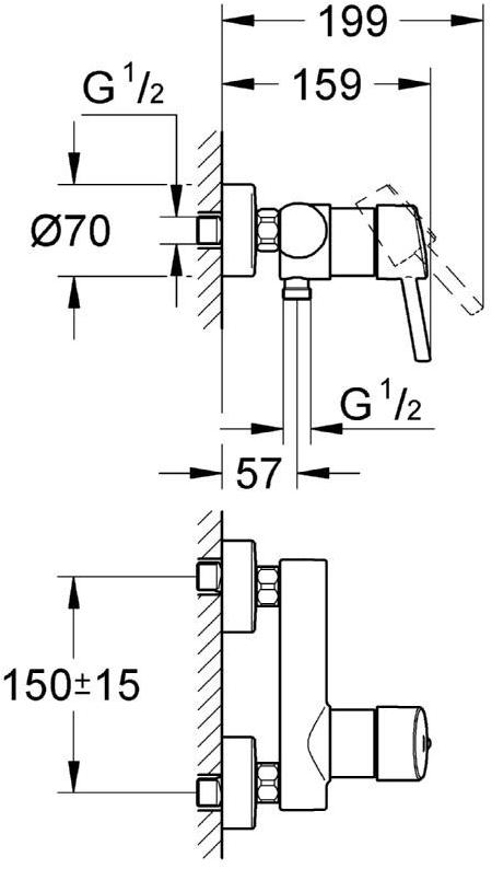 Смеситель для душа GROHE Concetto, хром (32210001) - Вид №1