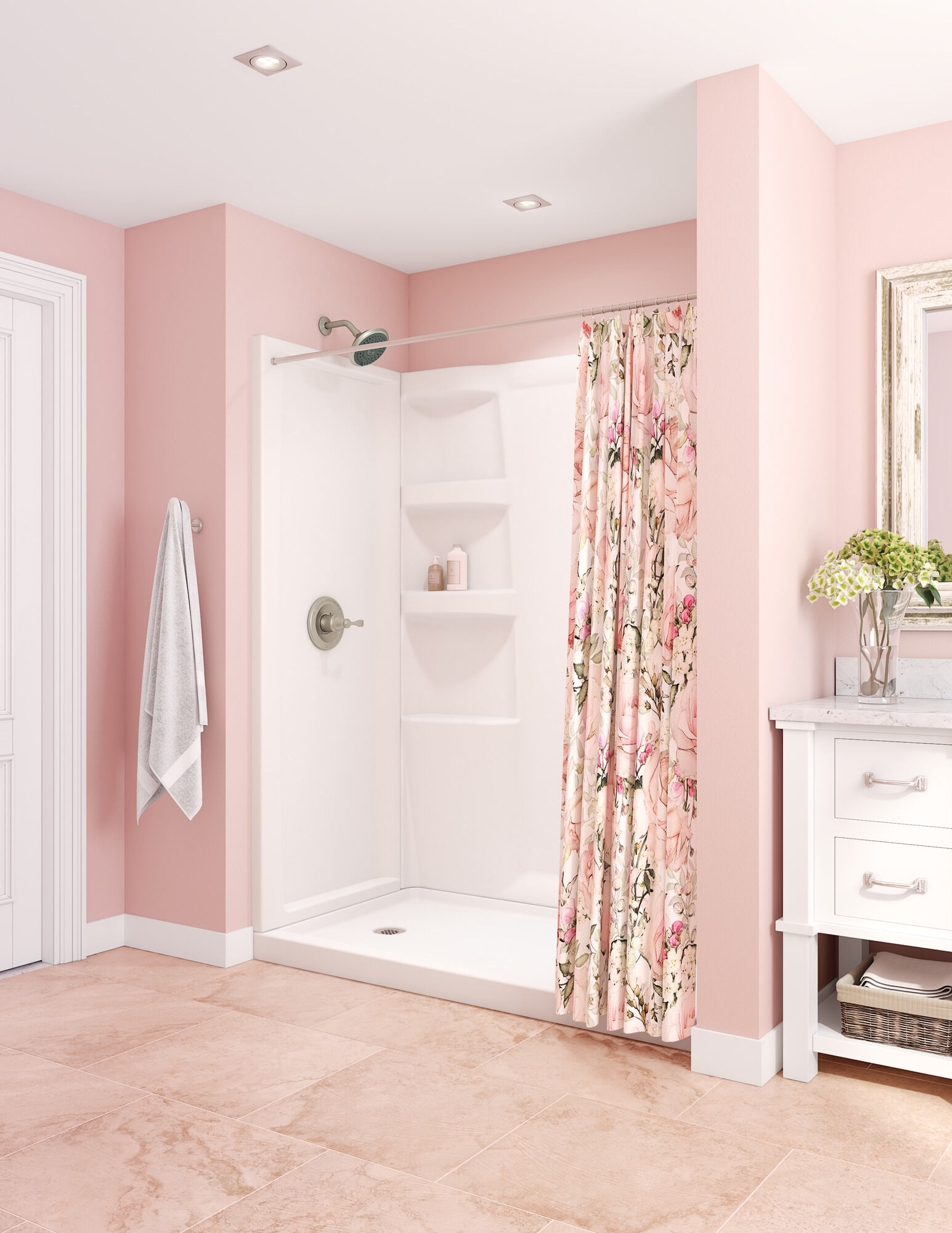 ProCrylic 60 дюймов x 32 дюйма. Душевой поддон, левый слив Delta Faucet B78513-6032L-WH - Вид №3