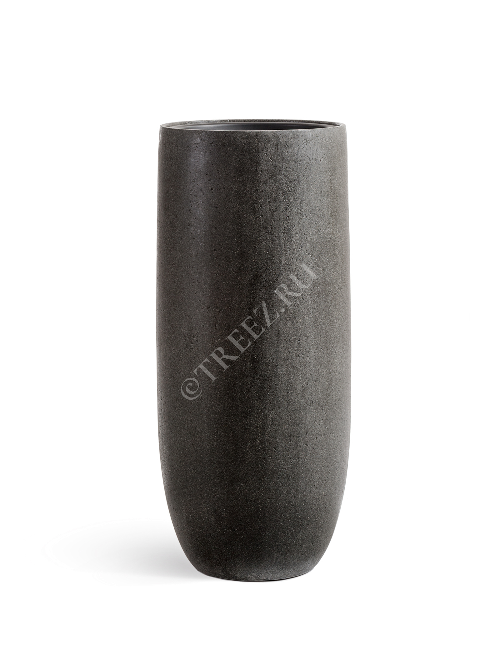 41.3317-01-002-GR-95 Кашпо  Effectory - серия Stone - Высокий округлый конус - Тёмно-серый камень Цветочная коллекция  - Вид №2