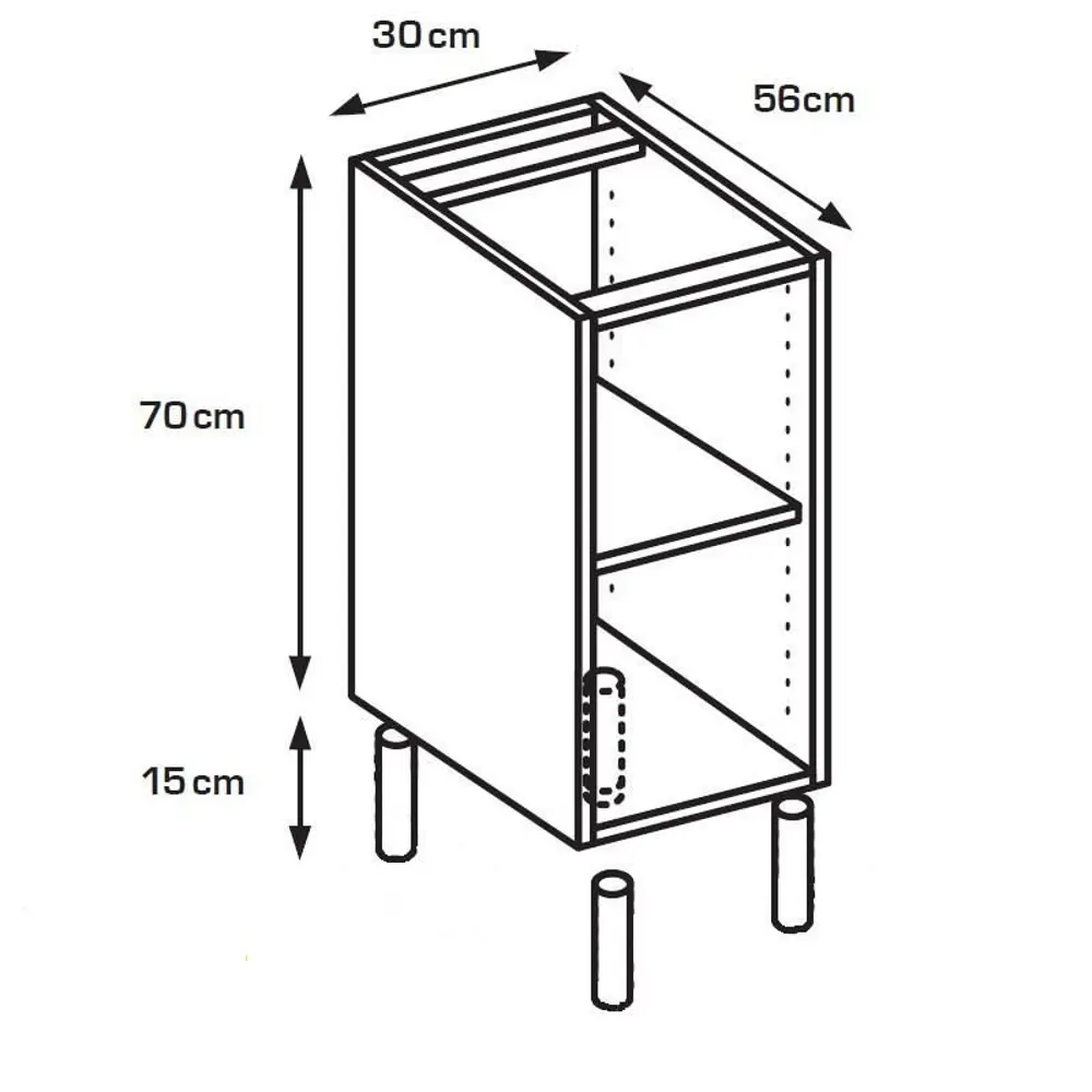 Каркас напольный 30x70x56 см, ЛДСП, цвет белый DELINIA STLM-2021985 - Вид №5
