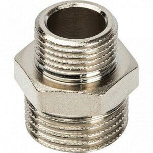 Ниппель переходной НН 1/2х3/8" никель STOUT