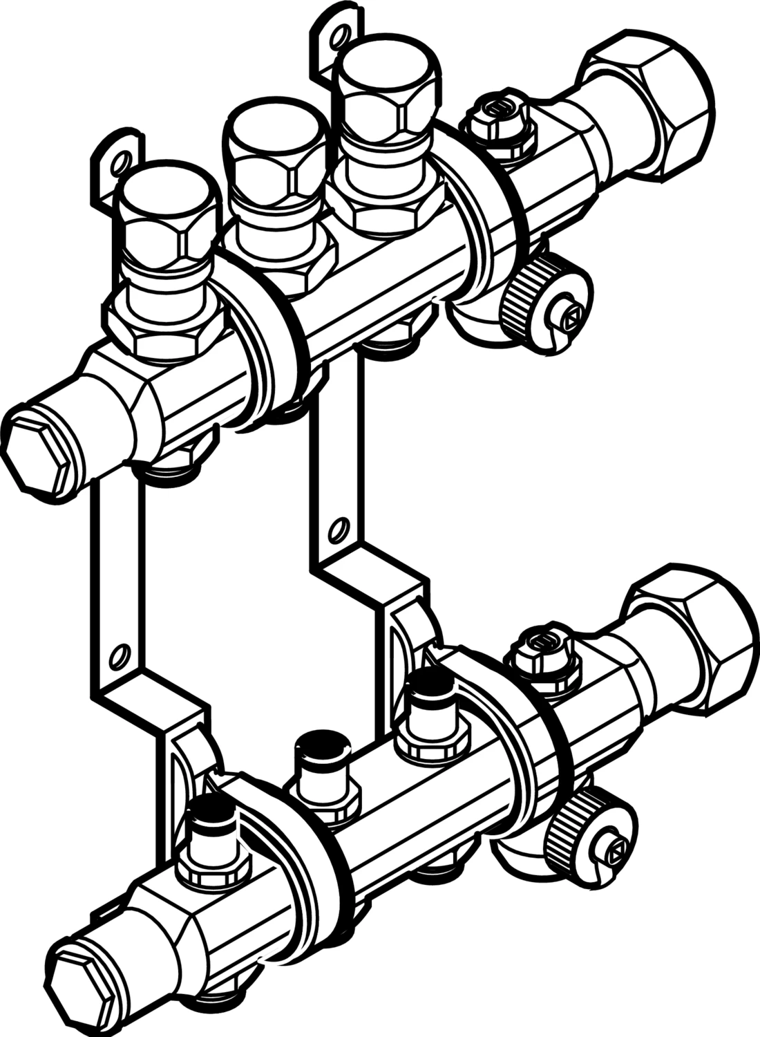 587 826 1) Модель 1006 Трубопроводные системы  Fonterra панельное отопление  Коллекторы  Нержавеющая сталь Santreyd  - Вид №1