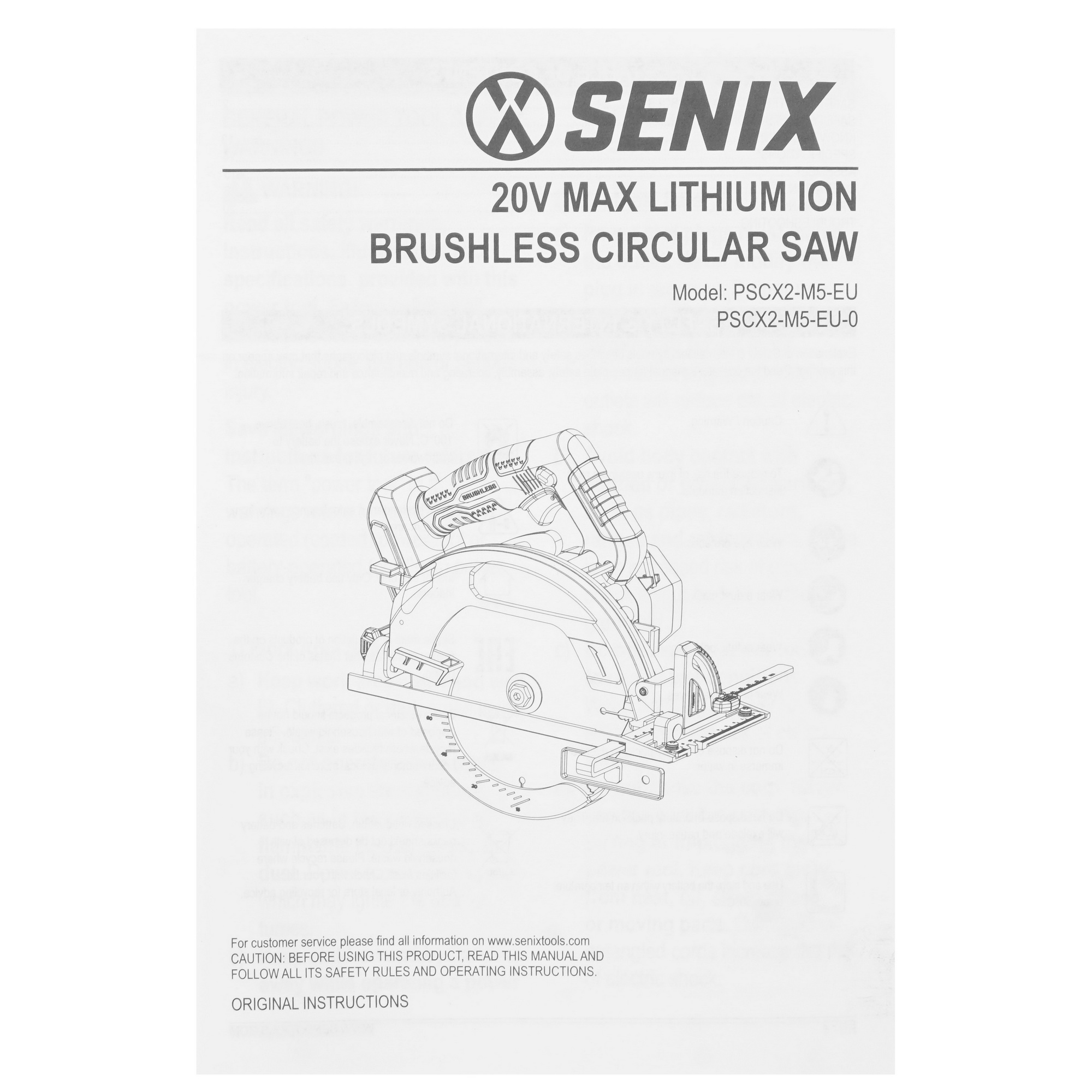 Пила дисковая SENIX PSCX2-M5-EU 20 Volt Max X2 9070113 STDN-0001238 - Вид №7