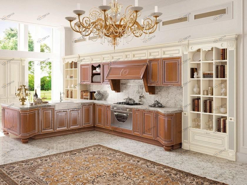 Cucine Lube Деревянная кухня с ручками с полуостровом Pantheon sun-id-1429232