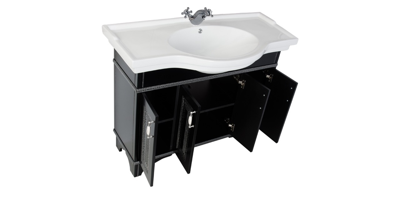 Комплект мебели Aquanet Валенса 110 черный краколет/серебро 00180450 - Вид №4