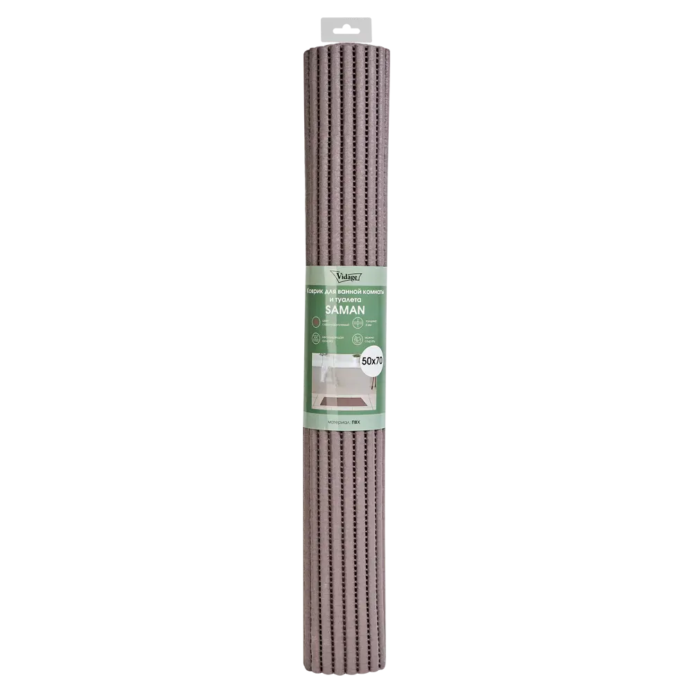 Коврик для ванной Vidage Saman 50x70 см цвет серо-коричневый VASM05 STLM-2116479 - Вид №4