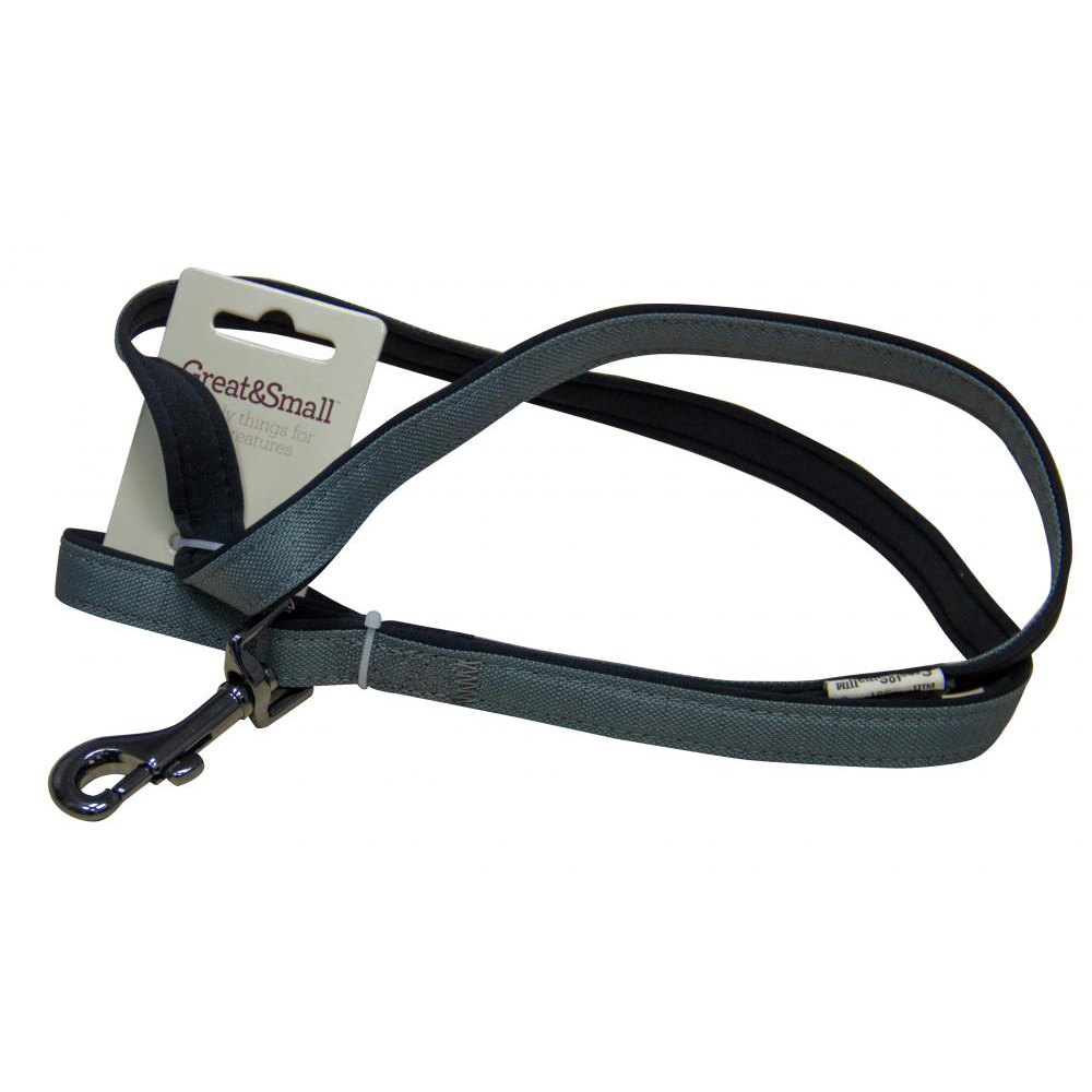 ПР0043656 Поводок для собак из высокопрочного рипстопа 10х1200мм неопрен серый Great&Small 