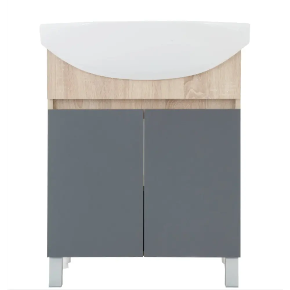 Тумба под раковину Соло 65 см, цвет серый Santreyd STLM-2047279