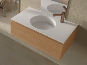 Твердый поверхностный подвесной умывальник со встроенным умывальником