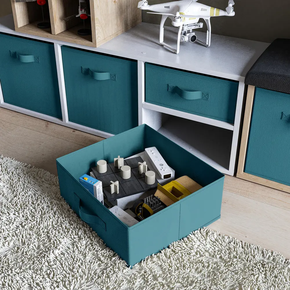 Короб Spaceo Miami 15x31x31 см 14.4 л полиэстер цвет морской волны Kub STLM-2134949