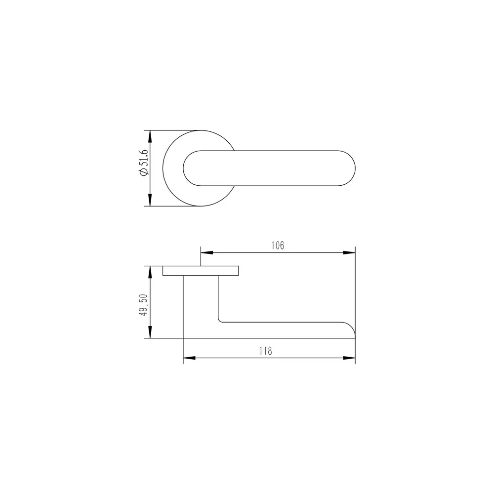 Дверная ручка на розетке KREAFORTA Шуя без запирания цвет графит STLM-2106265 - Вид №4