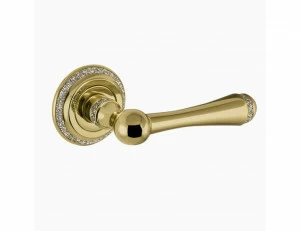 0R8181.000.24 Набор дверных ручек на розах с кристаллами сваровски Матовый сатин