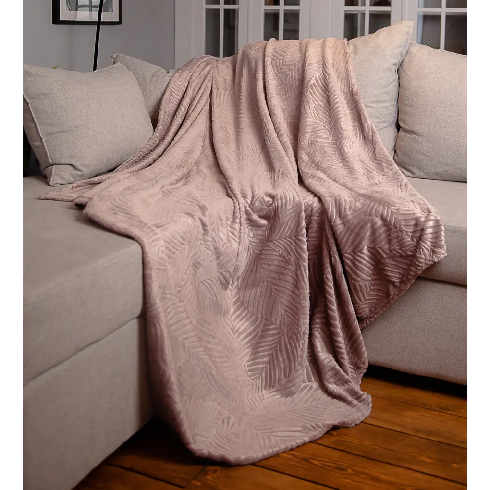 Плед Сlassic Leaves 180x200 см фланель цвет бежевый Ardenza Весеннее промо STLM-2031842 - Вид №3