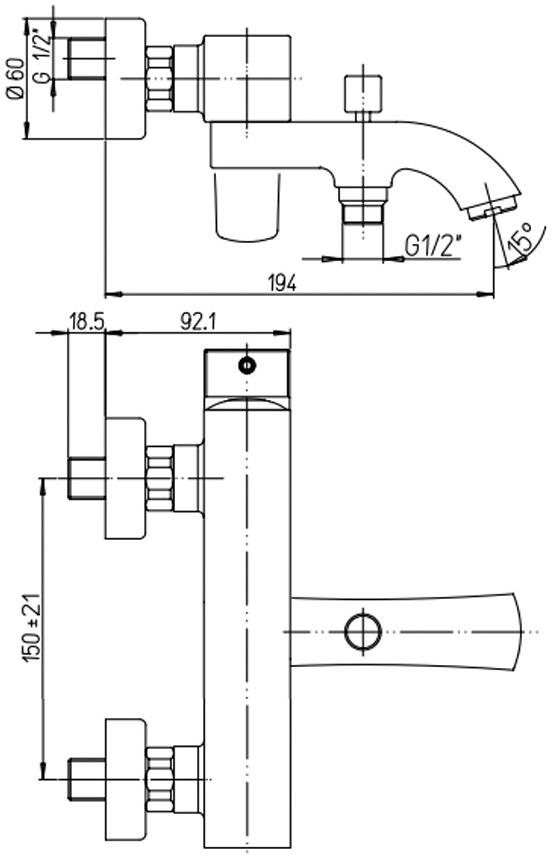 Paini Lady 89YO111 смеситель для ванны - Вид №1