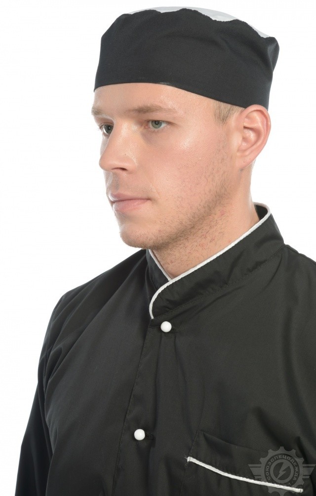 61160 Головной убор "Таблетка" ткань "Тиси" черно-белая  Повар  размер 55-56 Спецодежда  - Вид №3