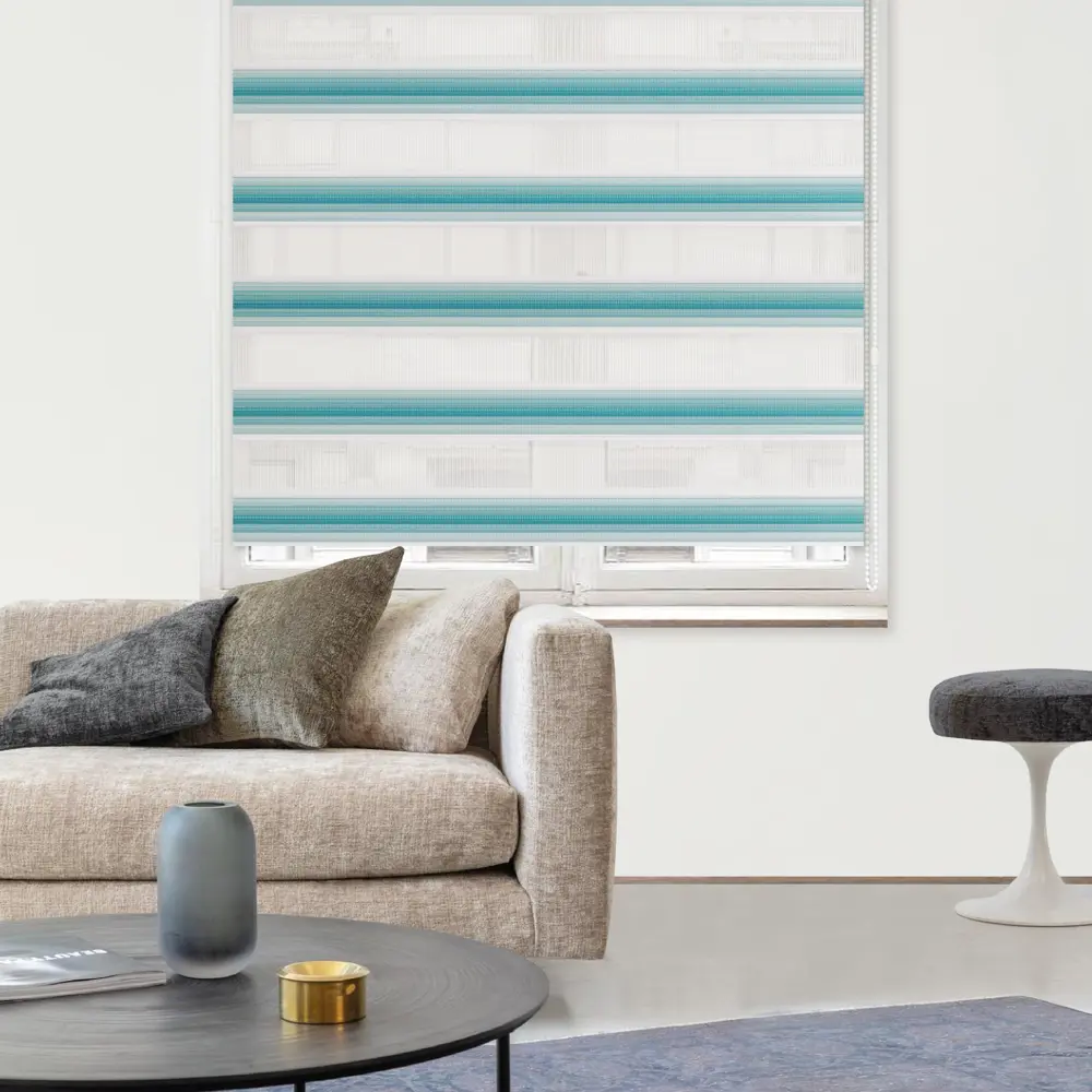 Штора рулонная день-ночь Palermo 200x250 см бирюзовая MIAMOZA Д/н Palermo STLM-2106604 - Вид №2