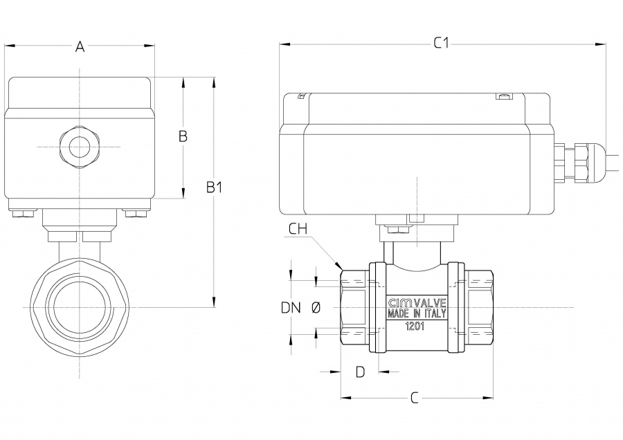 CIMBERIO CIM 702 112 % Шаровой кран с электроприводом EMV110/130 ВР/ВР CIM 702  - Вид №1