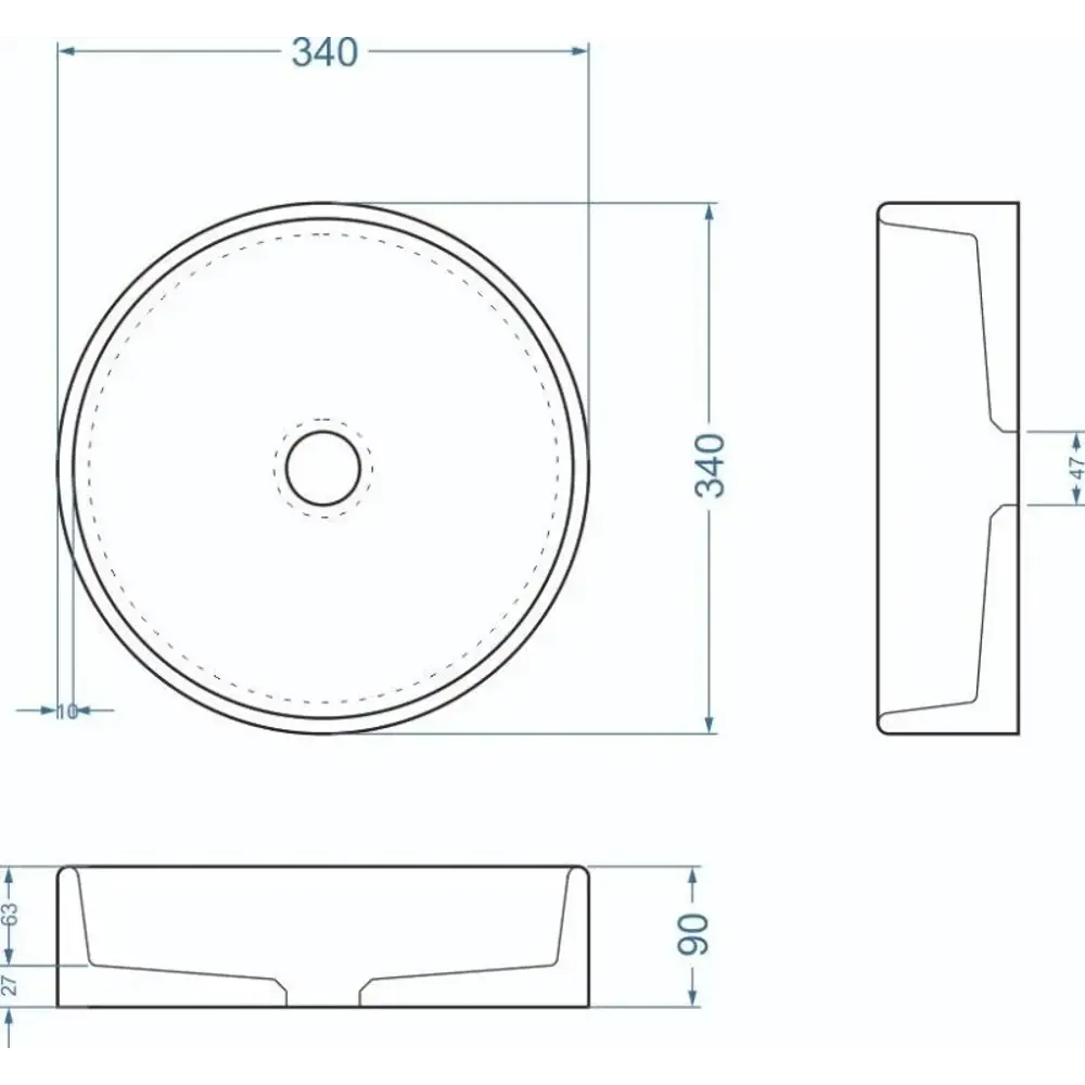 Раковина Round 340 накладная 34 см цвет графит Santreyd STLM-2076749 - Вид №3