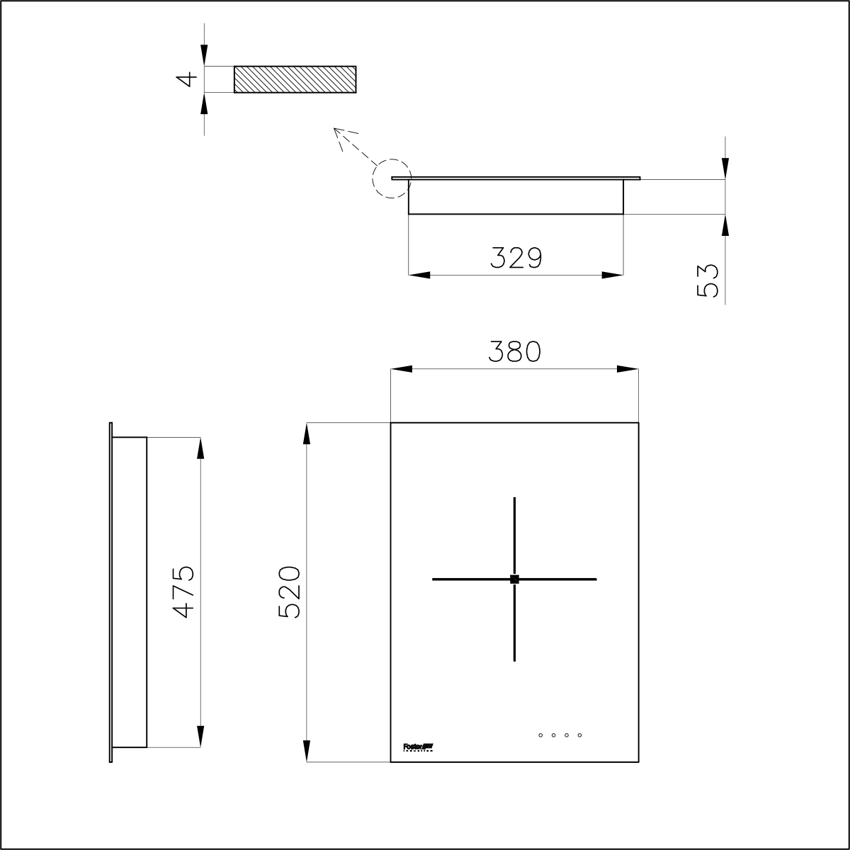 7321240 Варочная панель S4000 Domino Induction 7321 240 Fosterspa  - Вид №1