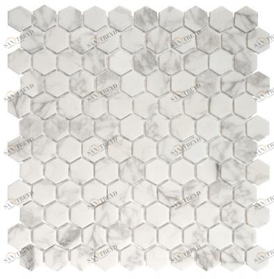 Matte Hex. Statuario Malla 30,1x29 Onix sun-id-315886