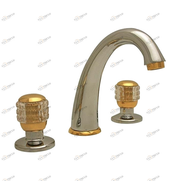 Смеситель для раковины на 3 отверстия 24.005CG MAIER ELITE CRISTAL 24005CG