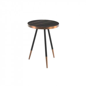 102130 Круглый журнальный столик из стали и мрамора -1AA Angel Cerda CT1015