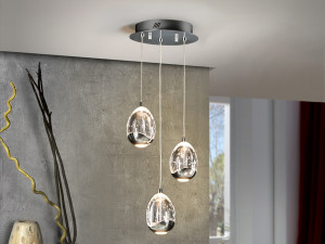 076843 Подвесной светильник LED 3L хром Schuller Rocio