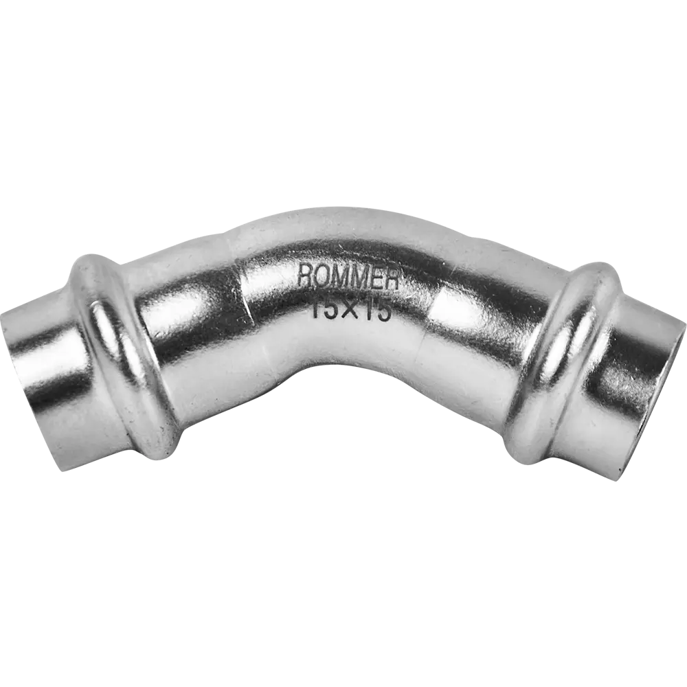 Угол Rommer 15 мм 45 градусов ВПр-ВПр нержавеющая сталь STLM-2113648 - Вид №2