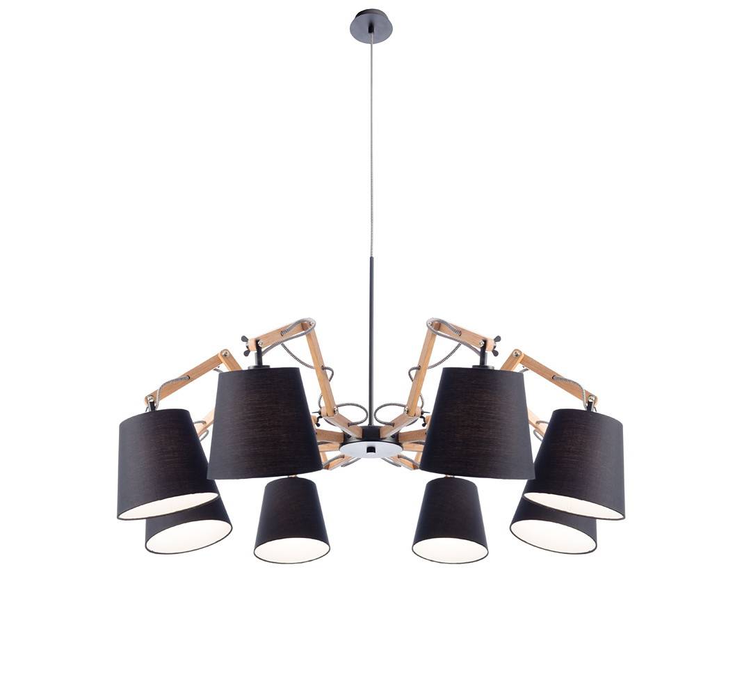 Подвесная люстра Arte Lamp Pinoccio A5700LM-8BK ARTE LAMP ДИЗАЙНЕРСКИЕ, PINOCCIO BLACK 056374 Коричневый  - Вид №1