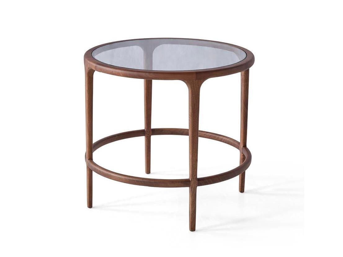 Круглый деревянный и стеклянный журнальный столик Mobi VIRGUL ARCH-00152264