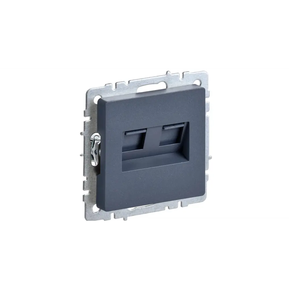 Розетка двойная встраиваемая IEK Brite РК/Т12-БрМ RJ45 цвет маренго 89361854 STLM-2188051