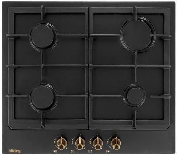 90157420 Газовая варочная панель 4 конфорки 58х51 см цвет черный, HG 660 CRN STLM-0119285 KORTING