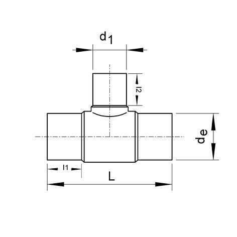 SANIT 223382080200040 Тройник 90 °, PE 100, SDR 17, долго уменьшается  - Вид №1