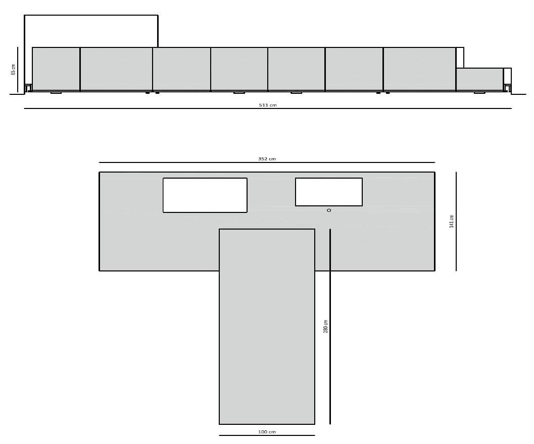 Кухня на заказ с рамными дверцами, выполненными по чертежу TM Italia Cucine D90 ARCH-00144296 - Вид №5