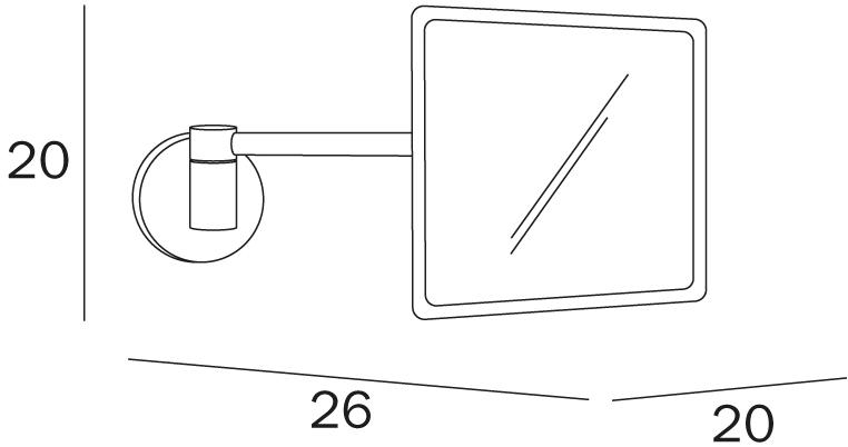 INDA® Квадратное настенное увеличительное зеркало Hotellerie sun-id-1349417 - Вид №3